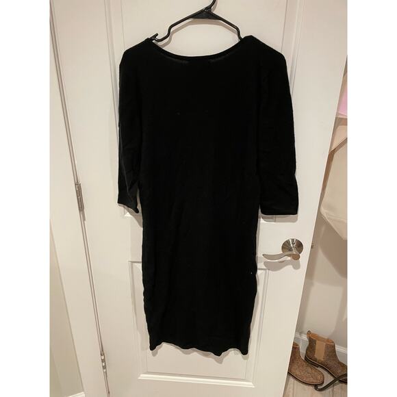 Bergdorf Goodman cashmere black sweater dress size medium - Picture 4 of 5